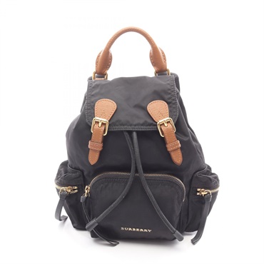 BURBERRY Rucksack Backpack bag 4016617 Nylon leather Black Brown Used Women