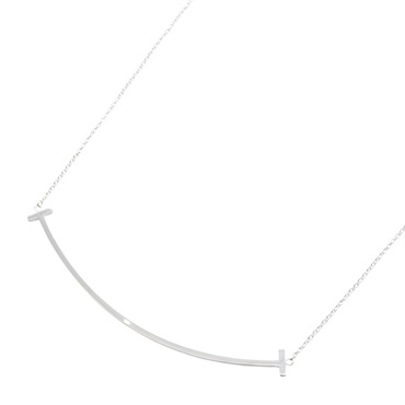 TIFFANY＆CO T Smile Large Necklace 18KWG White Gold Used