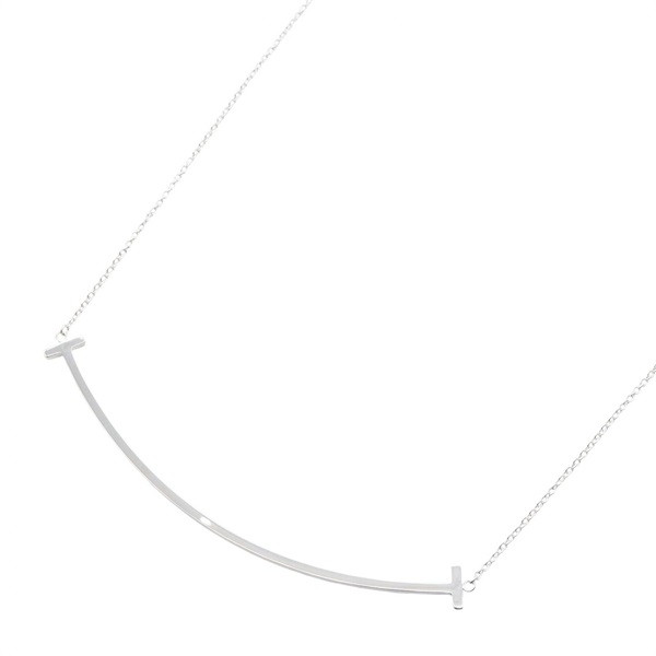 TIFFANY＆CO T Smile Large Necklace 18KWG White Gold Used
