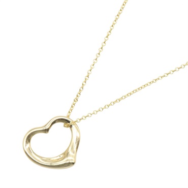 TIFFANY＆CO Open Heart Small Necklace Pendant 18KYG Yellow Gold Used 40.5㎝