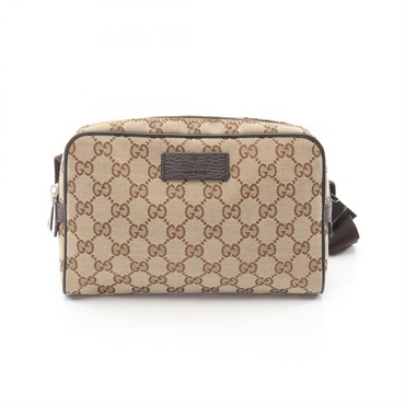 GUCCI GG canvas Waist bum belt bag 449174 canvas leather Beige Brown Used unisex