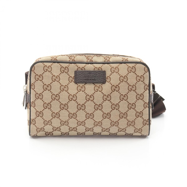 GUCCI GG canvas Waist bum belt bag 449174 canvas leather Beige Brown Used unisex