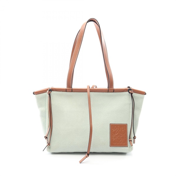 LOEWE Cushion Tote Small Shoulder Bag 330.02AA93 canvas leather Green Brown Used