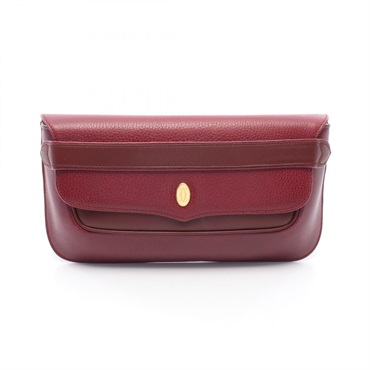 CARTIER Must Line Business clutch bag leather Bordeaux Used Women GHW