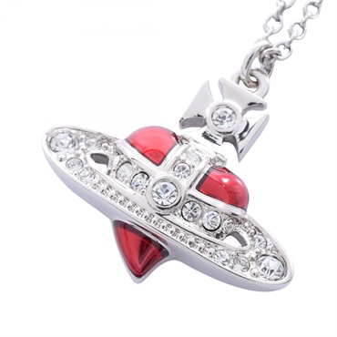 Vivienne Westwood DIAMANTE HEART Necklace Pendant Stainless Steel Rhinestone NEW
