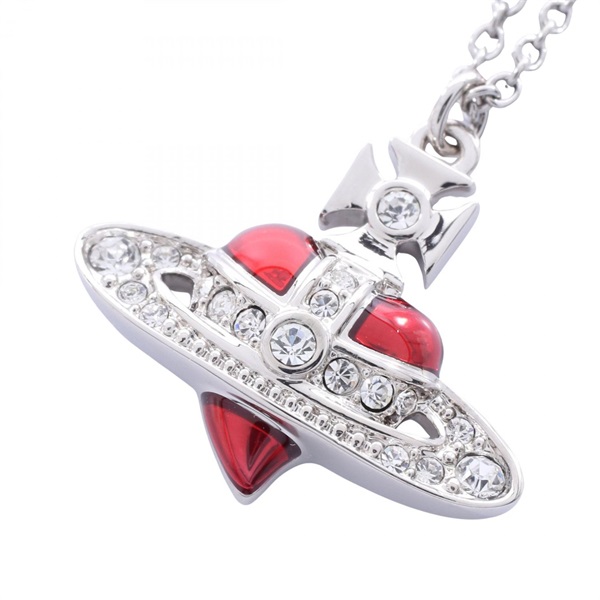 Vivienne Westwood DIAMANTE HEART Necklace Pendant Stainless Steel Rhinestone NEW
