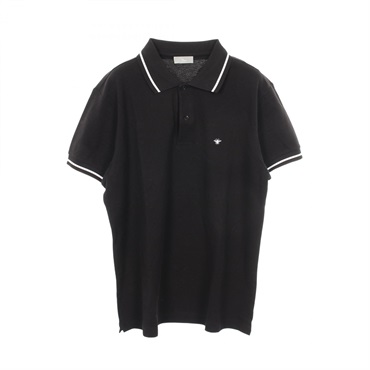 DIOR HOMME BEE embroidery Polo Shirt Tops cotton Black Used mens size L