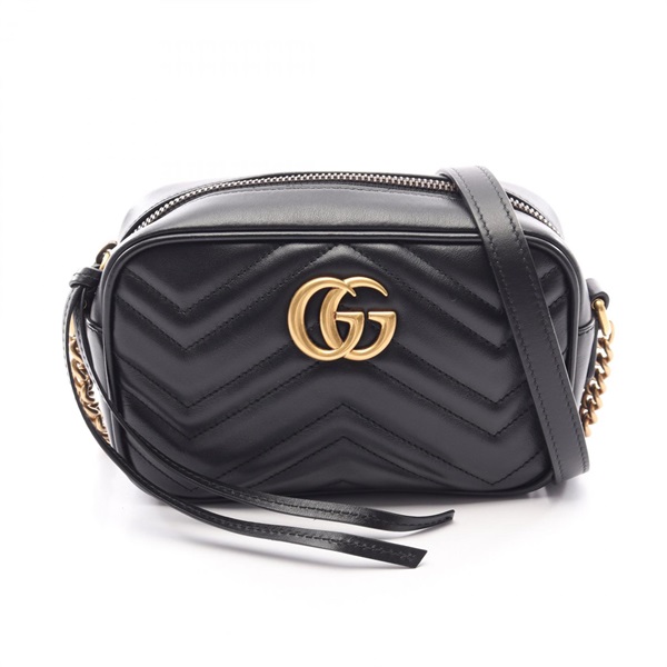 GUCCI GG Marmont Quilting Mini Chain Shoulder Crossbody Bag 448065 leather Used