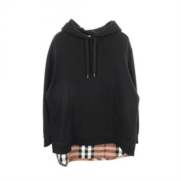 BURBERRY Novacheck Hoodie 8044990 cotton Black Brown Multicolor Used Women S