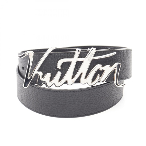 LOUIS VUITTON Ceinture LV Autograph 40mm Belt M0187 leather Black Used mens