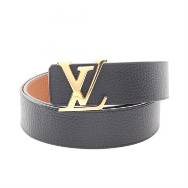 LOUIS VUITTON Ceinture LV Initial 40MM Belt M9151 leather Black Brown Used mens