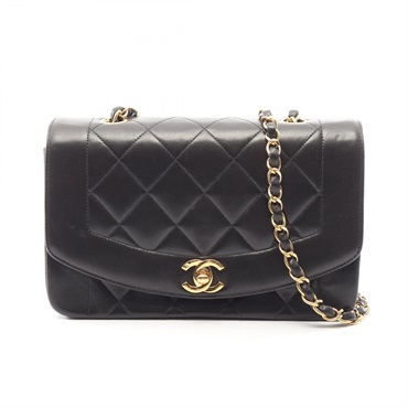 CHANEL Matelasse Diana Flap Chain Shoulder Bag A01164 Lamb leather Black Used CC