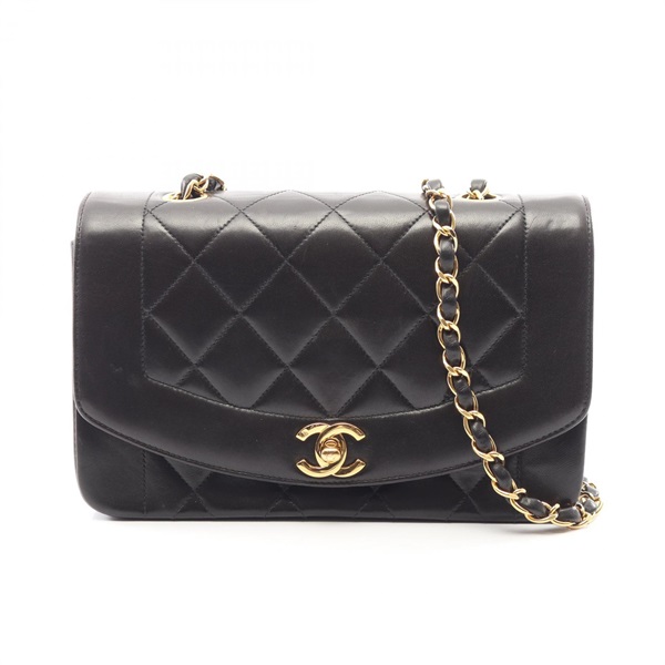 CHANEL Matelasse Diana Flap Chain Shoulder Bag A01164 Lamb leather Black Used CC
