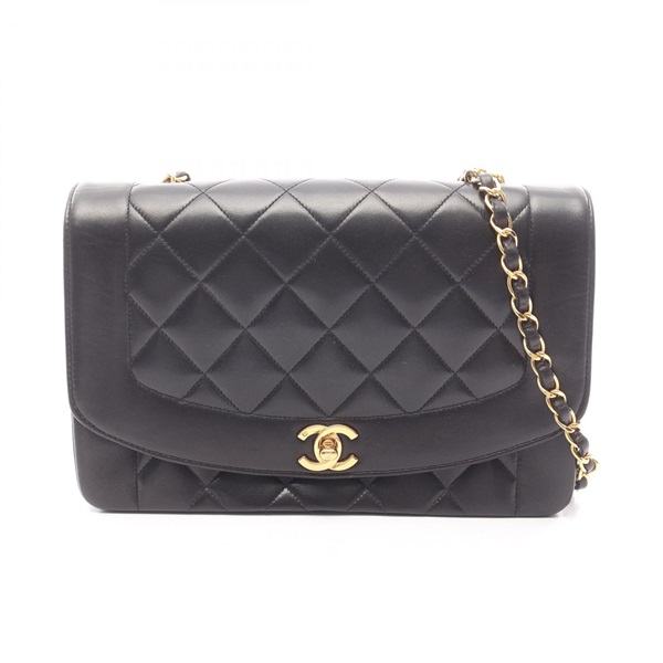 CHANEL Matelasse Diana Flap Chain Shoulder Bag A01165 Lamb leather Black Used CC