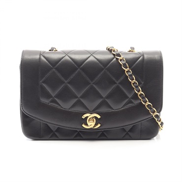 CHANEL Matelasse Diana Flap Chain Shoulder Bag A01164 Lamb leather Black Used CC