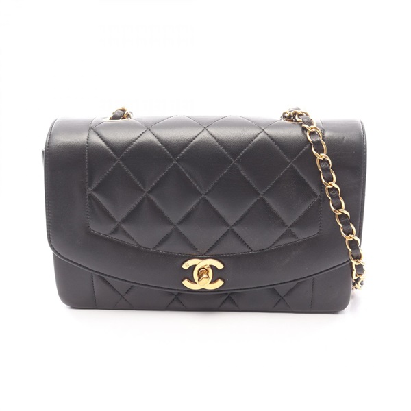 CHANEL Matelasse Diana Flap Chain Shoulder Bag A01164 Lamb leather Black Used CC