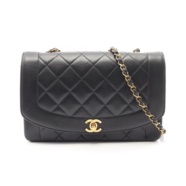 CHANEL Matelasse Diana Flap Chain Shoulder Bag A01165 Lamb leather Black Used CC
