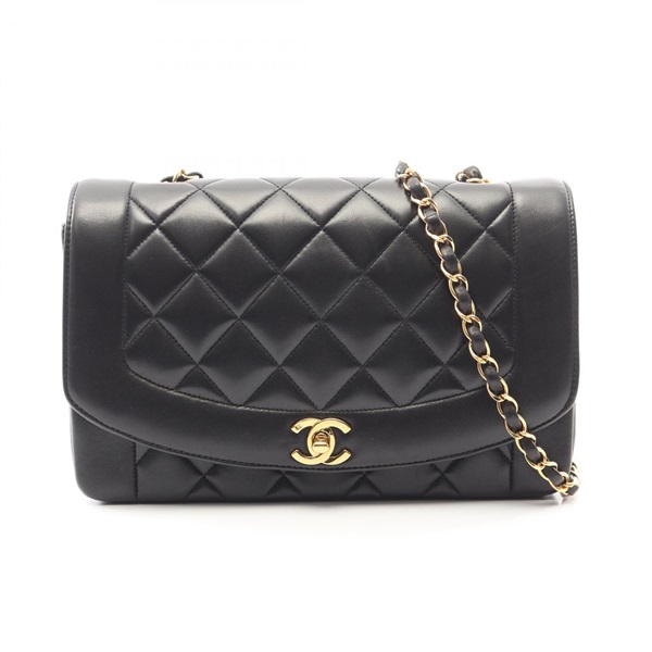 CHANEL Matelasse Diana Flap Chain Shoulder Bag A01165 Lamb leather Black Used CC