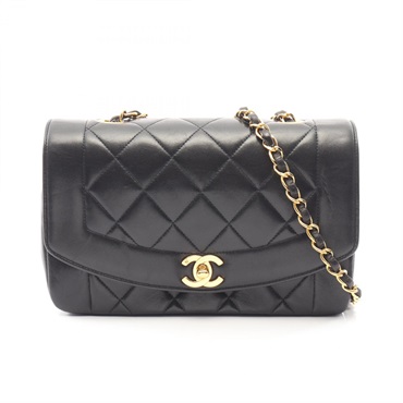 CHANEL Matelasse Diana Flap Chain Shoulder Bag A01164 Lamb leather Black Used CC