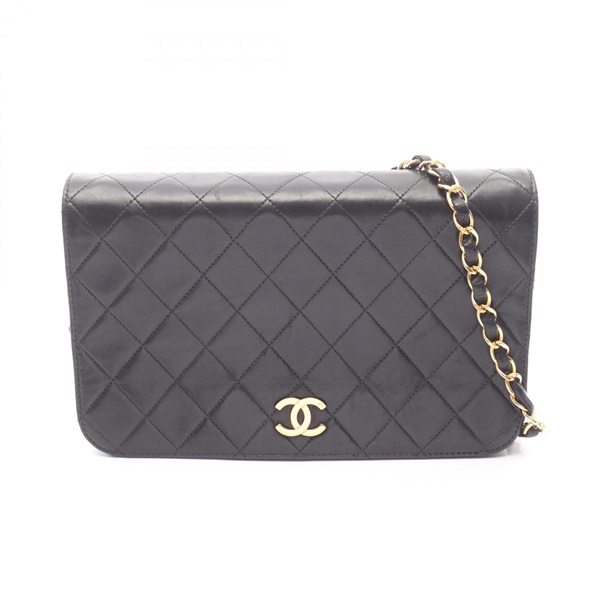 CHANEL Matelasse Chain Shoulder Bag A03568 Lamb sheep leather Black Used GHW CC