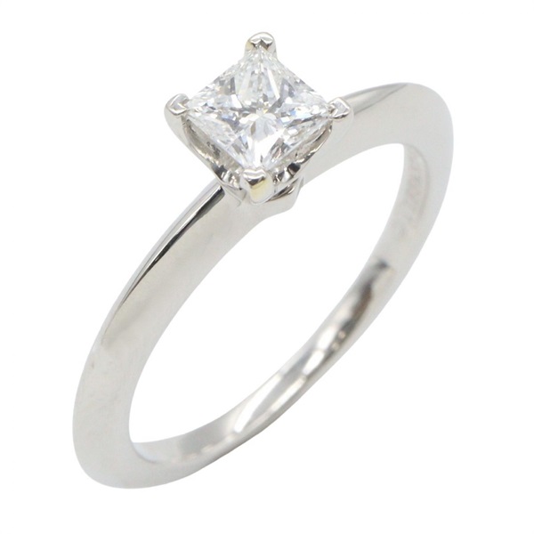 TIFFANY＆CO Square Princess Diamond Ring Pt950 Platinum Used women US size 4.25