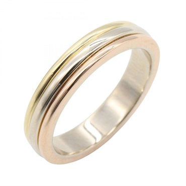CARTIER Vendome Ring 18KYG Yellow 18KPG 18KWG Three gold used US size 3.5 #46