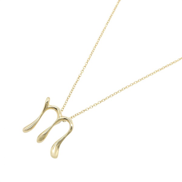 TIFFANY & CO Initial M Necklace Pendant 18KYG Yellow Gold Used Women