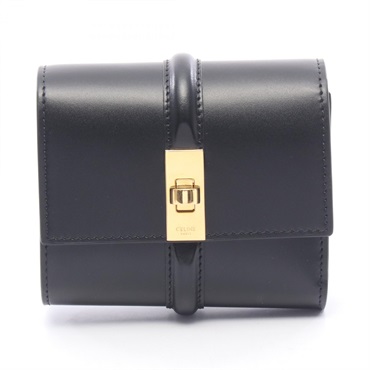CELINE Small 16 Tri-fold wallet 10F523CQ738NO leather Black NEW