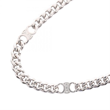 CELINE Triomphe Small Gourmet Chain Necklace 47cm Stainless Steel New Women