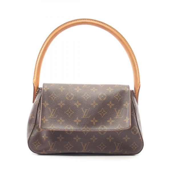 LOUIS VUITTON Mini looping Handbag M51147 Monogram leather Brown Used Women