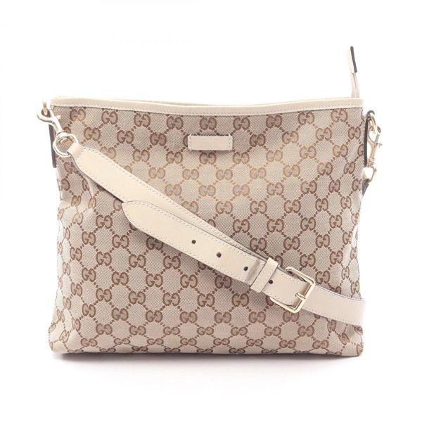 GUCCI GG canvas Shoulder crossbody Bag 388924 canvas leather Beige Used Women