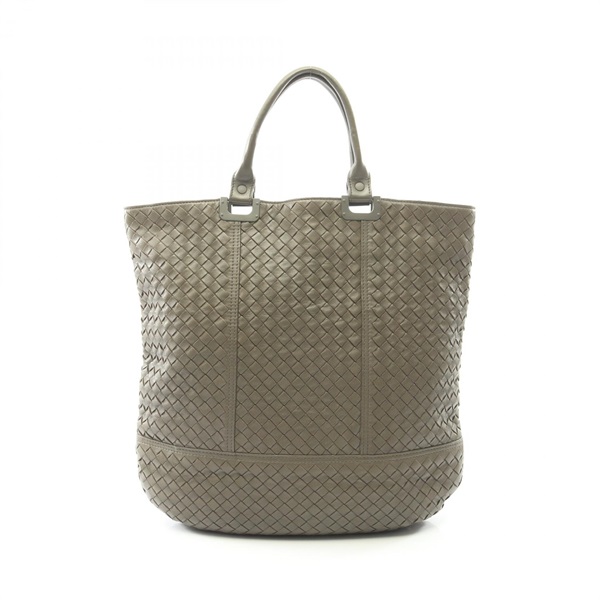 BOTTEGA VENETA Intrecciato Hand Tote Bag leather Gray Used Women