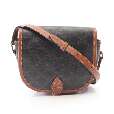 CELINE Folco Medium Triomphe Shoulder Crossbody Bag 191502BZJ.04LU canvas Used