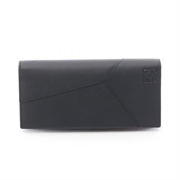 LOEWE Puzzle Long Horizontal Bifold purse C510978X071100 leather Black NEW