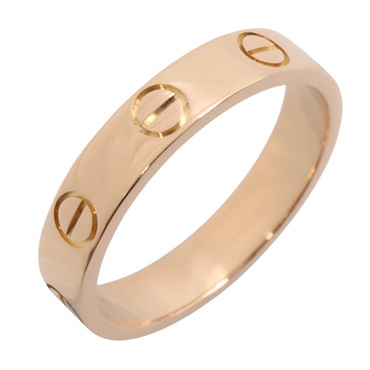 CARTIER Mini Love Ring 18KPG Pink Rose Gold Used women US size 5.25 #50