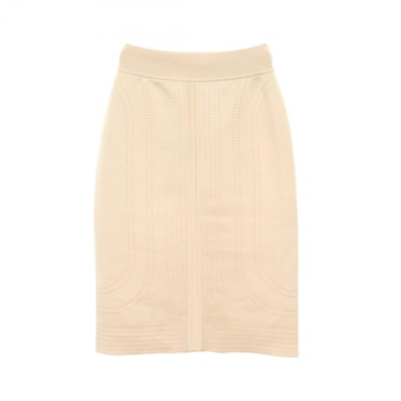HERMES BRIDES DE GALA Openwork Knit Skirt Silk Nylon Pink Used Women size 36