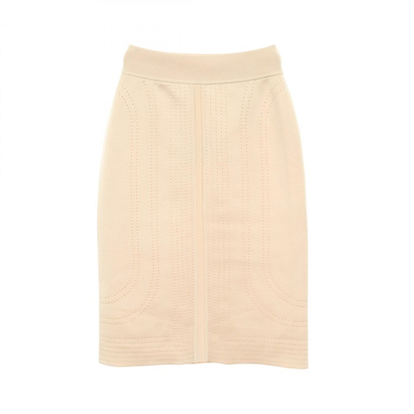 HERMES BRIDES DE GALA Openwork Knit Skirt Silk Nylon Pink Used Women size 36