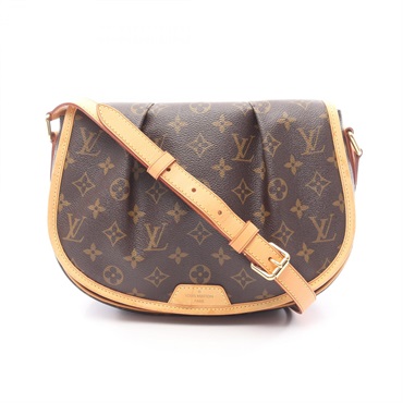 LOUIS VUITTON Menilmontant PM Crossbody Shoulder Bag M40474 Monogram Canvas Used