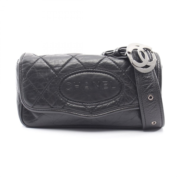 CHANEL Matelasse COCO Mark Logo Embossed Shoulder Crossbody Bag leather SHW Used