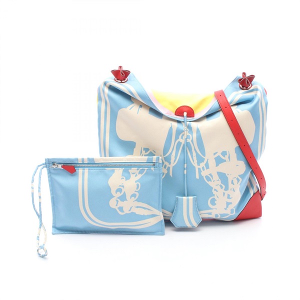 HERMES Silky City PM BRIDES de GALA Shoulder Crossbody Bag silk leather SHW Used