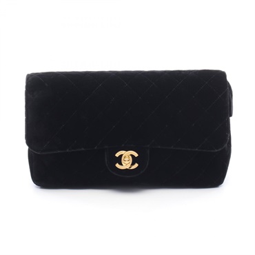 CHANEL Matelasse Rucksack Backpack bag Fabric Black Used Women GHW