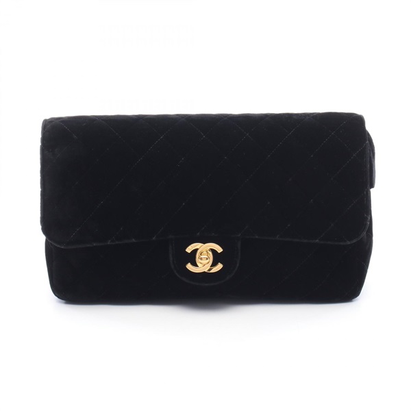 CHANEL Matelasse Rucksack Backpack bag Fabric Black Used Women GHW