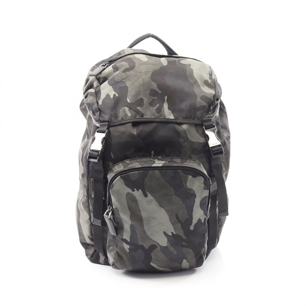PRADA camouflage Rucksack Backpack bag 2VZ135 Nylon Saffiano leather Green used
