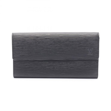 LOUIS VUITTON Porte-monnaie Credit Bifold purse M63572 Epi leather Black Used LV