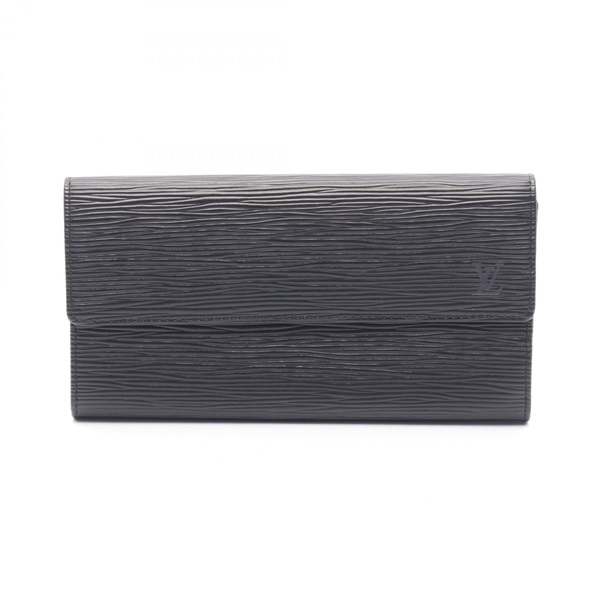 LOUIS VUITTON Porte-monnaie Credit Bifold purse M63572 Epi leather Black Used LV