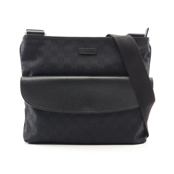 GUCCI GG canvas Shoulder Crossbody Bag 256100 canvas leather Black Used Women