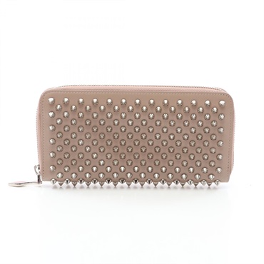 Christian Louboutin PANETTONE spike studs Long wallet leather Beige Used Women