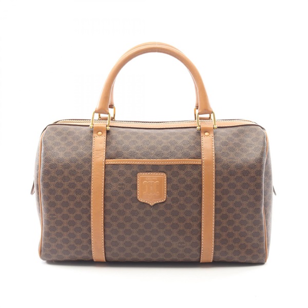 CELINE Macadam Duffel Handbag PVC coated canvas leather Brown Used Women