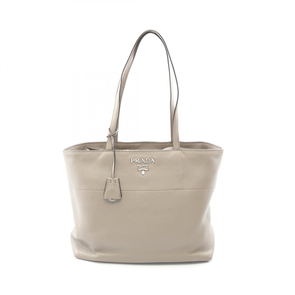 PRADA VITELLO PHENIX Tote Bag leather Beige Used Women
