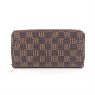 LOUIS VUITTON Zippy wallet Around long purse N60046 Damier Ebene rose balerine